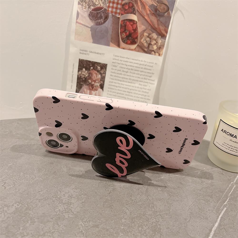 3d różowe serce z motywem miłosnym stojak miękki śliczny futerał na telefon dla Iphone 14 13 12 11 Pro Max list tylna pokrywa dla Iphone 13 modne etui