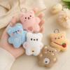 Cartoon Bear Squeak Plush Toys Pendant Cute Doll Toy Soft Stuffed Bag Charms Decorations for Couple Friends Gift Bag Charm