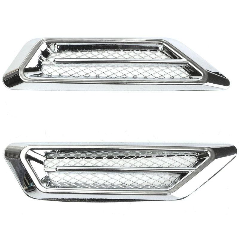2pcs Chrome Car SUV Air Flow Fender Side Vent Decoration Sticker For BMW Benz