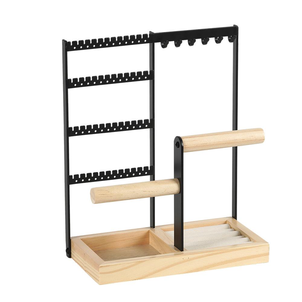 

Cross-border Double-axis Jewelry Display Stand, Earrings, Necklaces, Rings, Bracelets, Watch Jewelry Storage, Removable чёрный