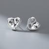 925 Silver Heart Stud Earrings For Women Engagement Wedding Fine Jewelry Friends Gift Accessories Trend Jewellery