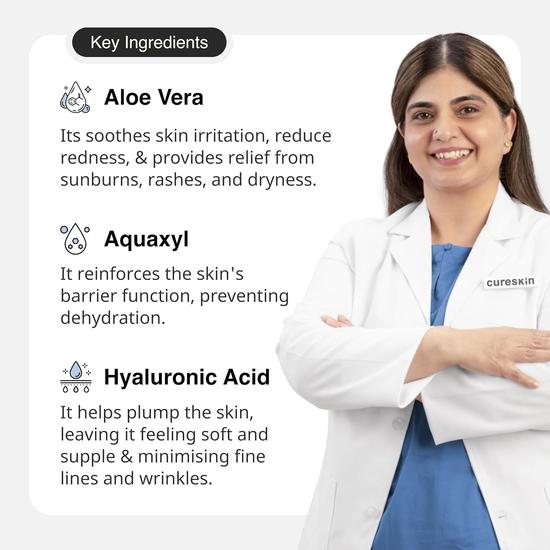 Cureskin Hydration Gel with Hyaluronic Acid, Aquaxyl, Aloe | Moisturises and Nourishes, 17g (Pack of 1)