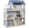 Jokomisiada Dollhouse Wooden Blue + Furniture 3 Floors Terrace ZA5273