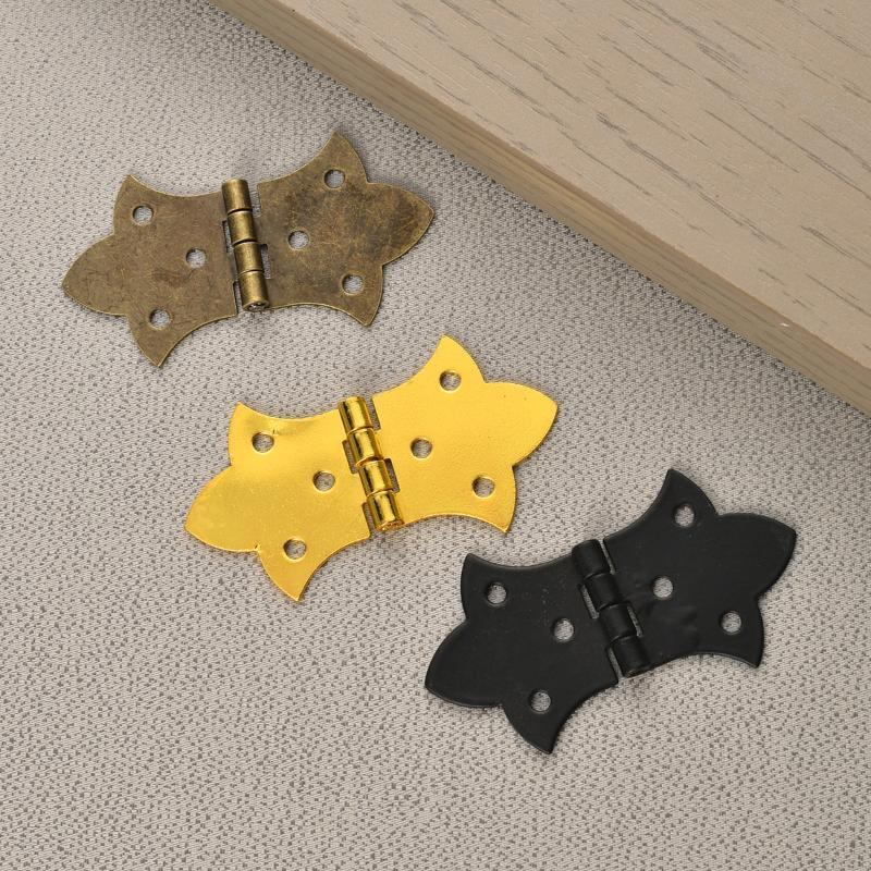 Dekorative kleine Eisenbänder im Vintage-Stil 2 Stück Klappscharniere Perfekt für Schmuckschatulle Schrank Schublade DIY Handwerk Reparaturen