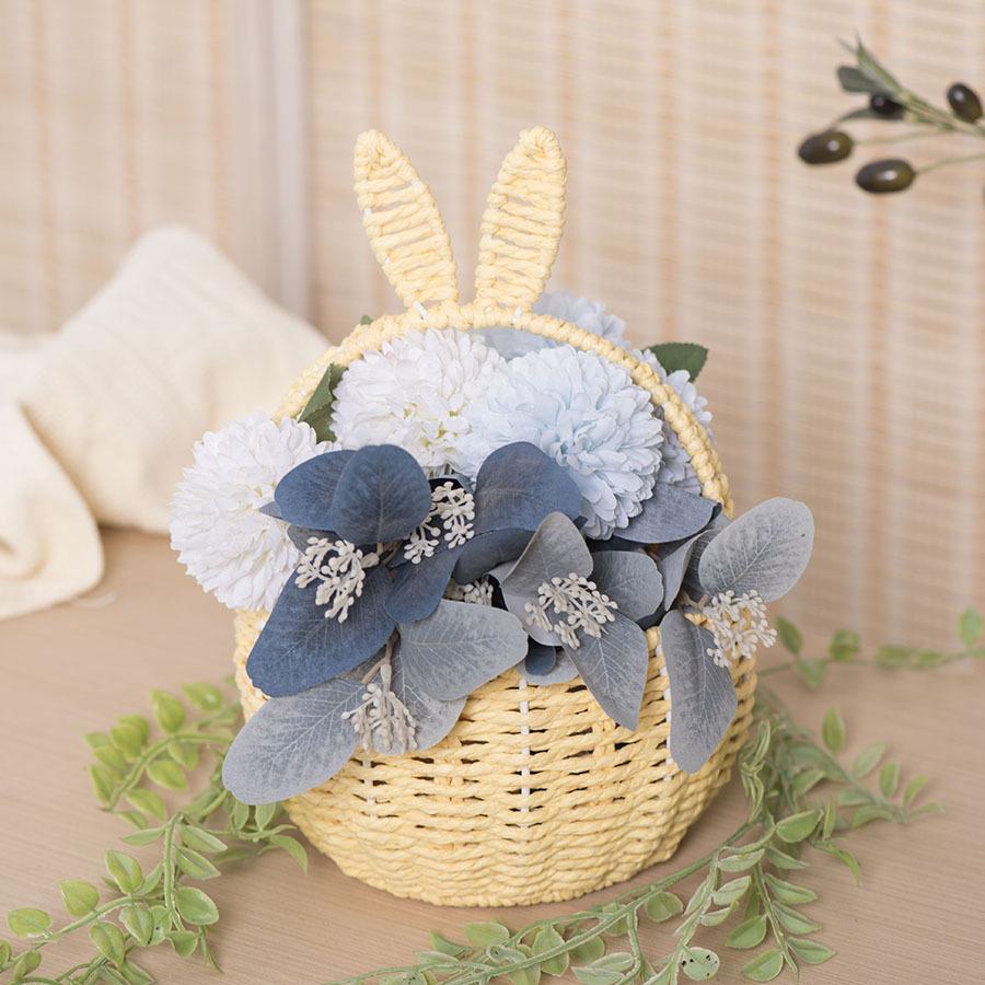 Rabbit Flower Basket for  Easter Cute Basket  Ear Basket Woven Gift Storage Holder Baskets Outdoor Picnic Baskets Flower Vase