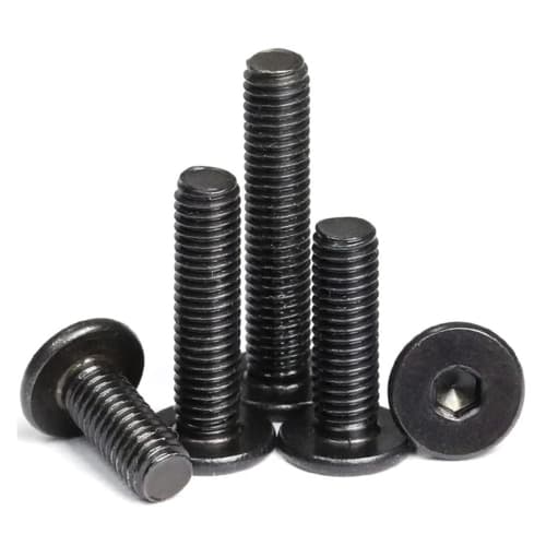 10pcs M5/M6/M8cm Black Stainless Steel Hex Hex Socket Ultra-Thin Ultra-Low Flat Head Allen Cap Screws Bolts (M6X25mm(10pcs))