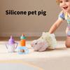 Pretend Play Piggy Toy With Baby Bottle Accessories Soft Silicones Yellow Outfit Educational Imaginative Kids Gift