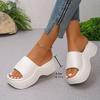 Chunky Platform Slippers For Women Summer  Comfortable Wedge Heels Sandals Woman Solid Non Slip Eva Thick Sole Slides Shoes