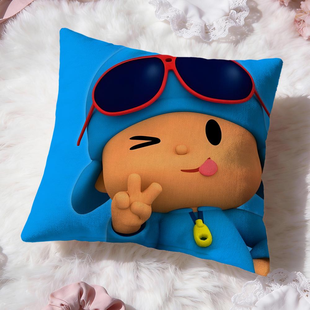 Urocza kreskówka P-Pocoyo Poszewka na poduszkę Premium Comfort Dwustronna Poszewka na poduszkę - Wzór Dwa w Jednym do Każdego Pomieszczenia i Wnętrza Samochodu