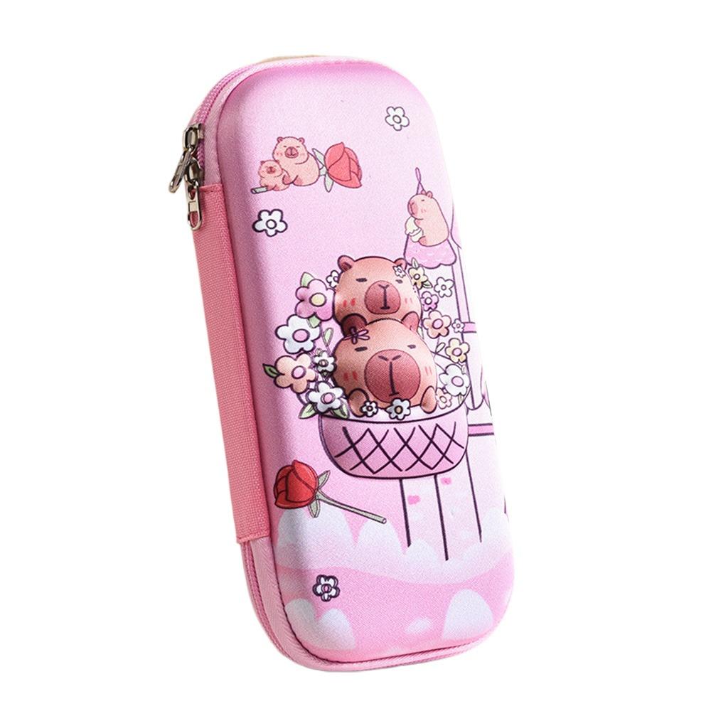 Multi-functional 3D Capybara Pencil Case Large Capacity Portable Pen Box Pen Bag Back To School