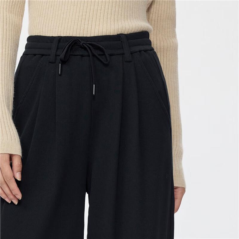 GIORDANO Women's Knit Elastic Pleated Wide-leg Sweatpants