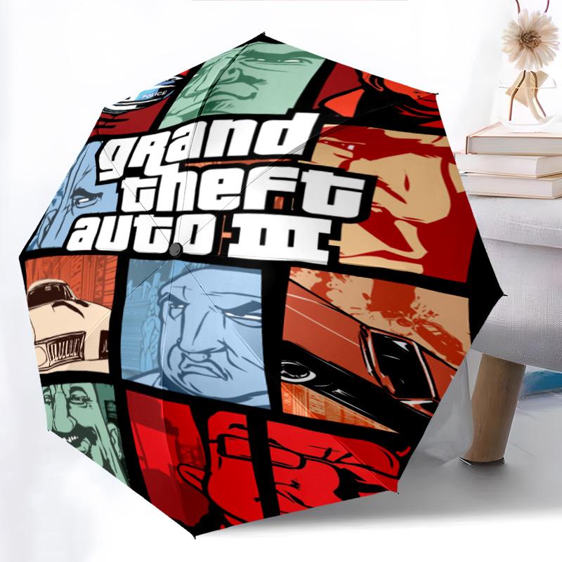 Vibes Vice City Folding umbrella 8 paraphenoid bones Suitable for all seasons outdoor light Three folds