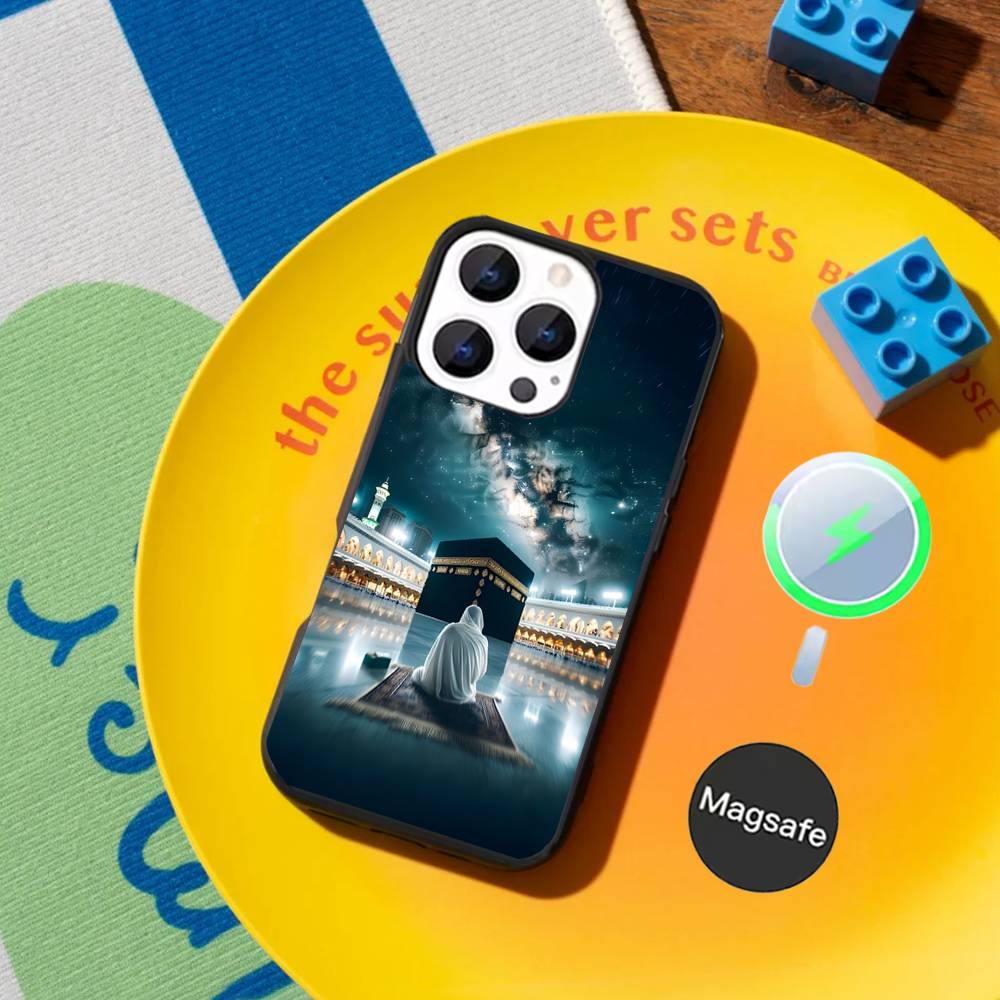 Moslem and Kaaba Phone Case For iPhone 17,16,15,14,13,12,11,Pro,Max,Plus,Mini,SE4,E Magnetic Magsafe Wireless Charging