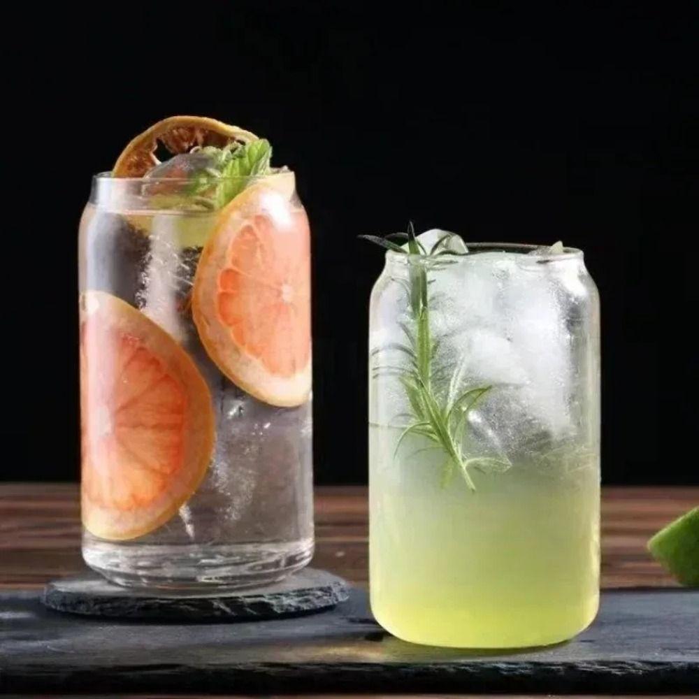 350ml/550ml Glass Cola Cold Drink Water Cup Coffee Juice Straw Mug Portable Milk Glass Cup