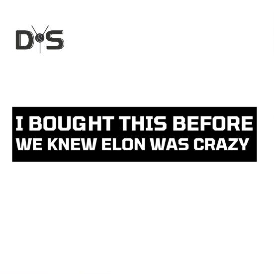 

Я купил это до того, как мы узнали, что Илон сошел с ума. Наклейка на машину, водонепроницаемая виниловая наклейка для бампера автомобиля, ноутбука, багажа, чехлов для телефонов, стен, дверей, окон A