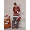 ZIHAN Women's Retro Coffee Plaid High-Waist Wide-Leg Pants