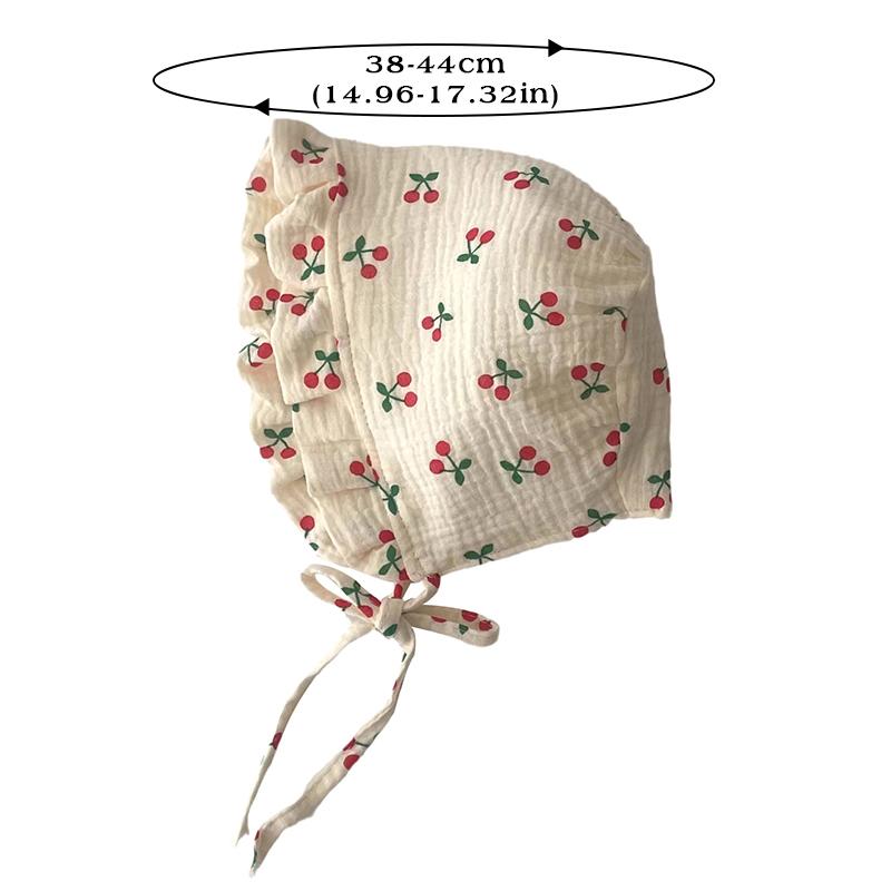 Sweet Baby Girls Court Hat Cute Dot Flower Newborn Baby Palace Hats Soft Cotton Infant Outdoor Sunshade Hats