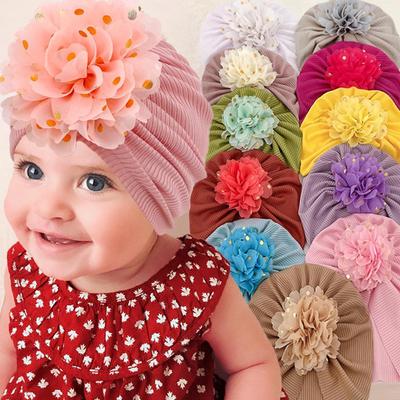 Nuovo Cappellino per Neonato Transfrontaliero: Fiore, Confortevole e Traspirante - Simpatico Cappello per Bambini