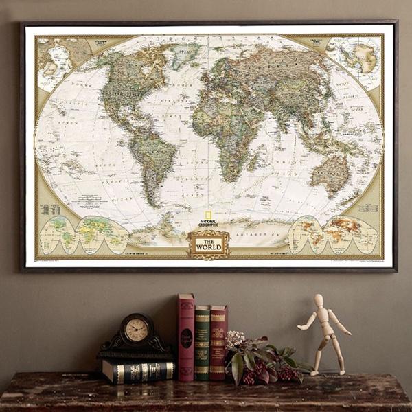 Vintage Retro Paper World Map Poster For Unique Children Gifts And Stylish Wall Decor