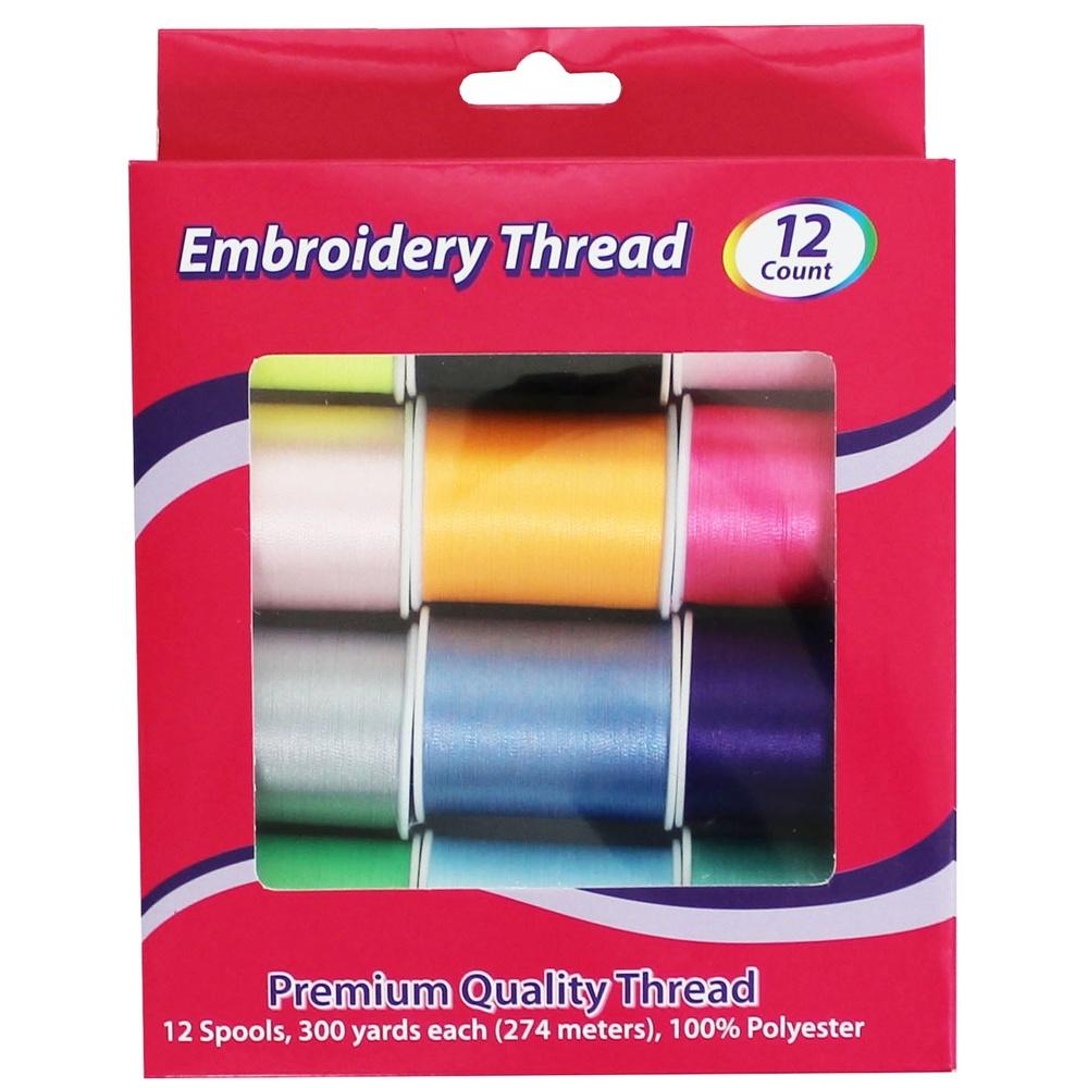 

100 Polyester Embroidery Thread Assorted Colors 300 Yd Spools 12 Ct Durable Quality Machine Hand Sewing Projects United States