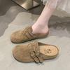 French Half-tray Single Shoes Soft-soled Sandals Outer Wear 2025 New Spring and Summer Flat-bottomed Mary Jane Bag Head Half-slippers Women