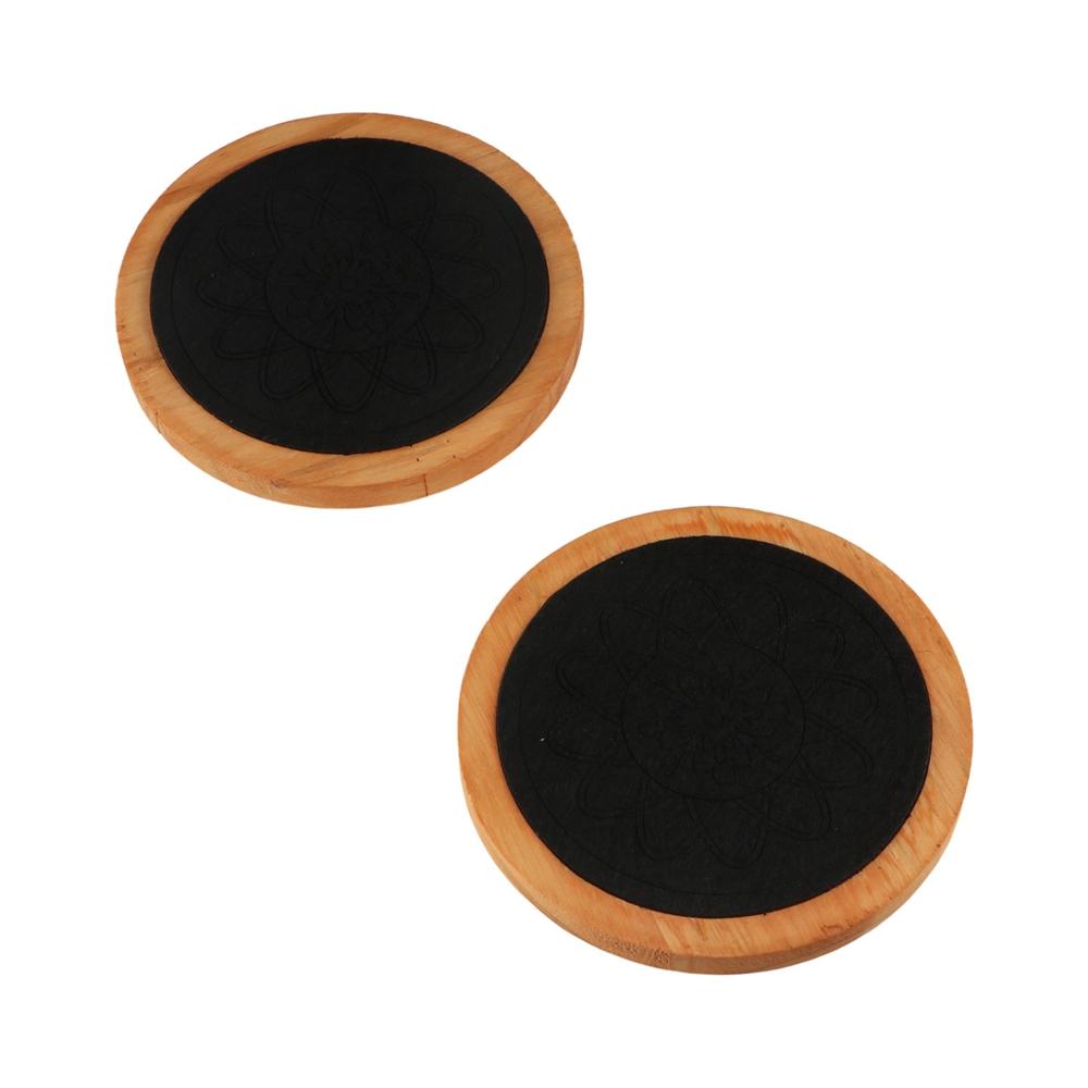 Drink Absorbent Wood Coasters Heat Resistant Wooden Drink Placemats Felt Wooden Tea Mat  Office