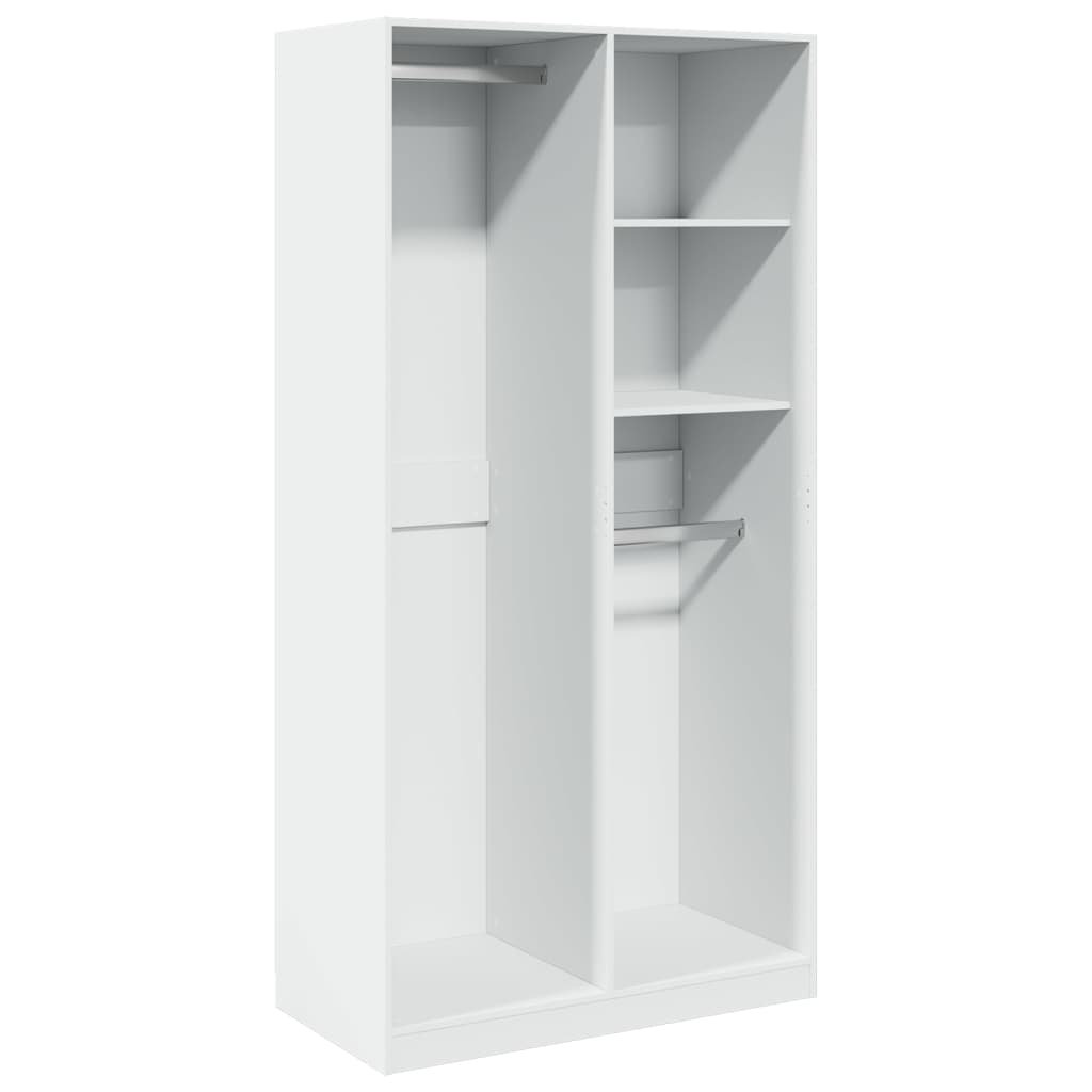 Vidaxl Wardrobe, White, 100X50X200 Cm, Wood-Based Material