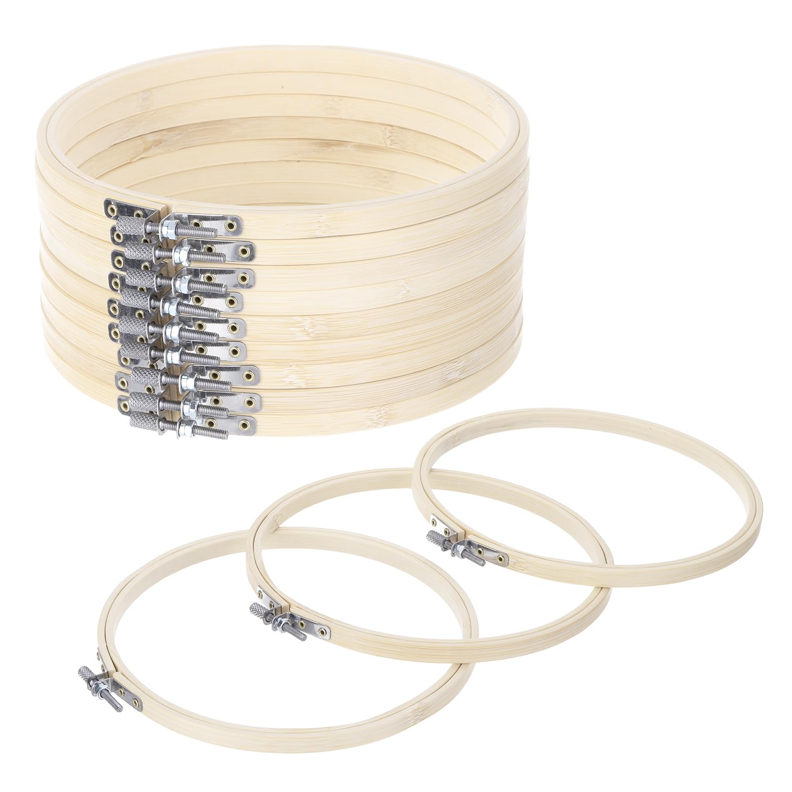 

uxcell 12pcs 7 Embroidery Hoops, Adjustable Round Bamboo Circles, Cross Stitch Hoop Rings for Arts, Crafts, Sewing, and DIY Decoration