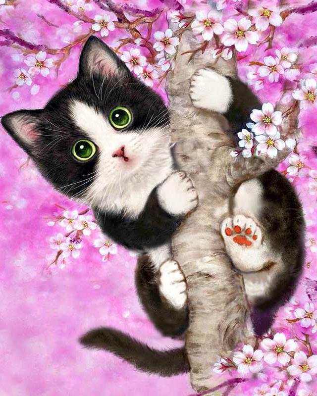 Diamond Painting Full Flower Tree Cat 5D DIY Diamond Embroidery Full Set Sale Animal Cross Stitch Rhinestones Mosaic Handicraft