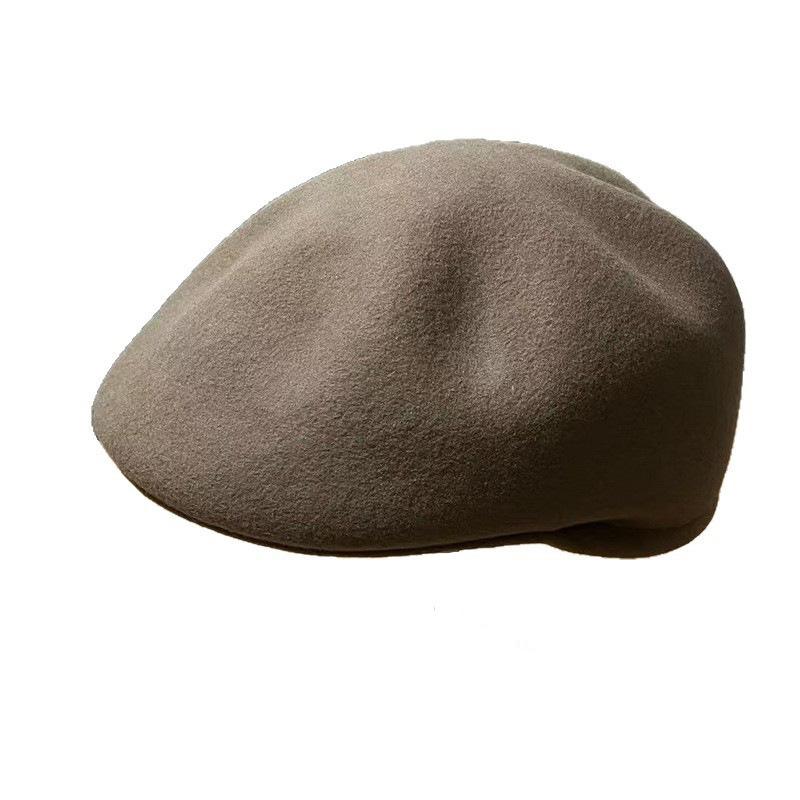 Premium pure wool beret children autumn and winter big head circumference showing face small painter hat warm bud hat tide