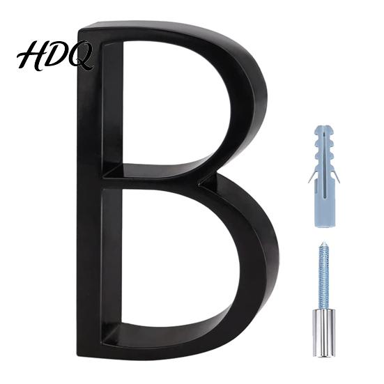 UV Resistant House Numbers 5-Inch for Outside Zinc Alloy Floating Address with Rust-proof Mounting Screws Modern Black Metal Door Mailbox
