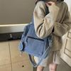 Borsa a tracolla in denim da donna, grande capacità, borsa a mano per studenti, pendolari, classi, borsa a tracolla