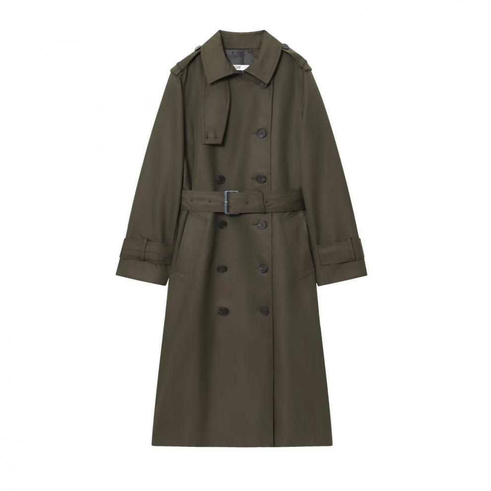 European and American style, new women's clothing, fashionable, versatile, cross-border comfortable lapel waterproof double placket trench coat