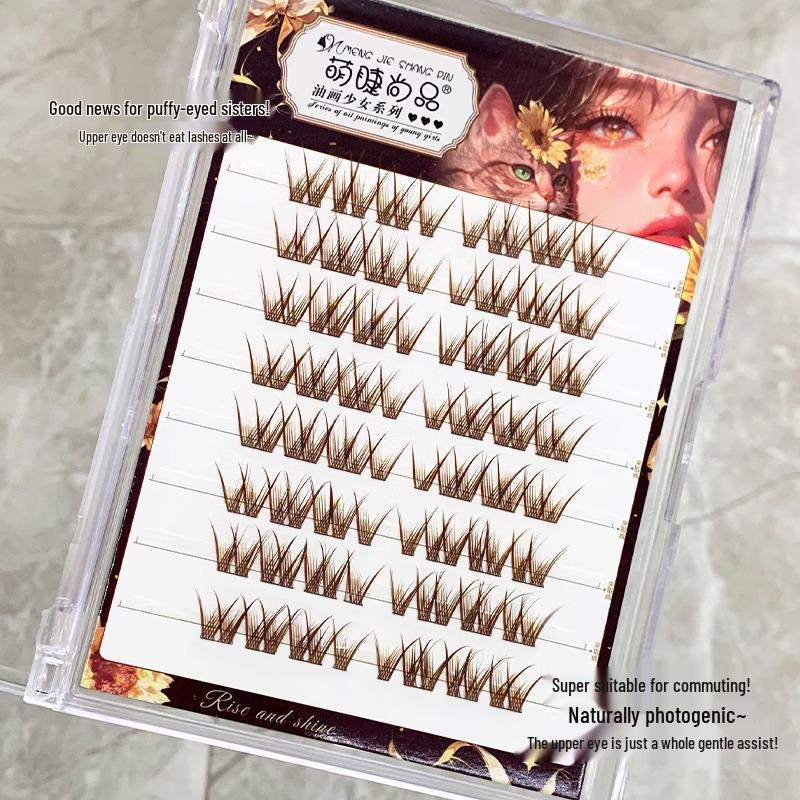 Mengjie Klebefreie Doppelschwanz-Schmetterlings-Falsche Wimpern - Naturbraun, 2025 Neuer Stil