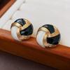 Silver Needle Vintage Geometric Court Style Light Luxury Retro Stud Earrings for Women