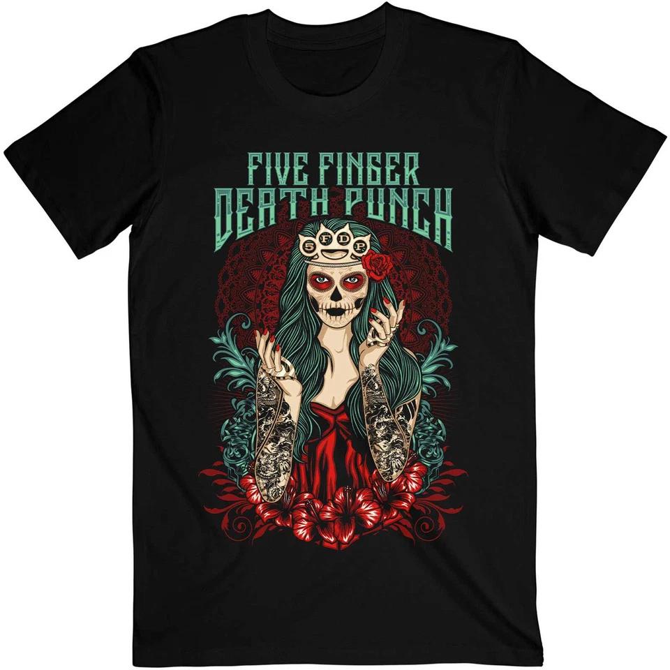 

Five Finger Death Punch T-Shirt: Lady Muerta OFFICIAL NEW XL