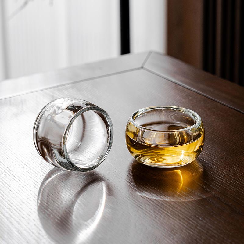 80ml Heat Resistant Glass Cup Household 2pcs Set Simple Hot Tea Cup Tea Bowl Suitable for Entertaining Guests Small Wine Glass
