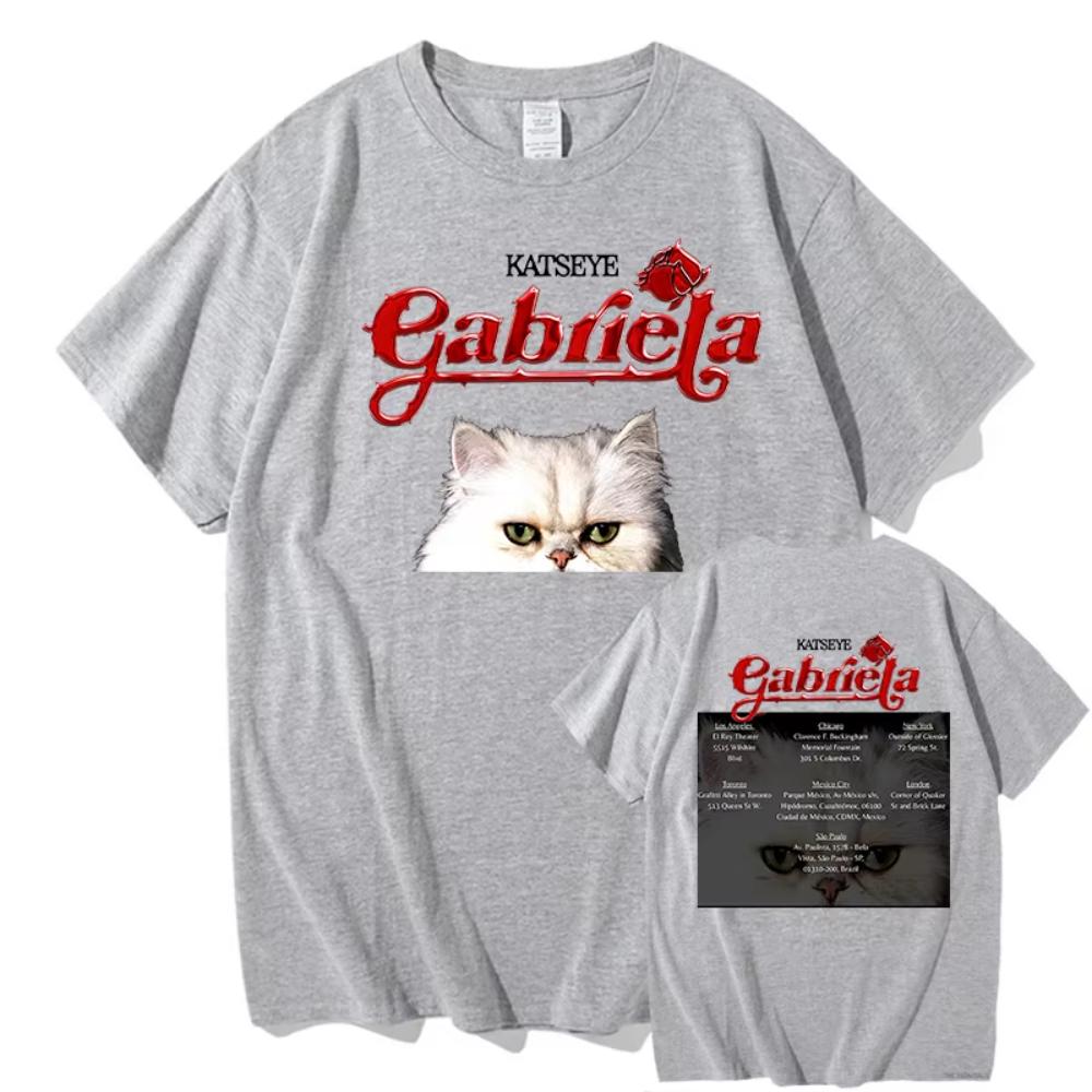 

Футболка KATSEYE Gabriela Tour 2025 Летняя с коротким рукавом Хлопковая футболка для мужчин Свободный Унисекс Уличная одежда Хип-хоп Женская Эстетичная футболка 4XL
