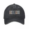 Inspirational God Is Good Colorful Wall Art Washed Baseball Cap Outdoor For Womens Unisex FeUnisex