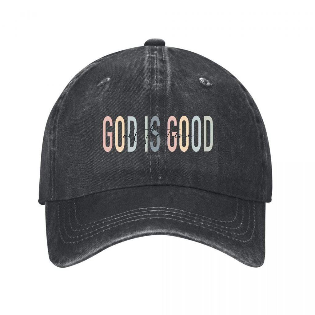 Inspirational God Is Good Colorful Wall Art Washed Baseball Cap Outdoor For Womens Unisex FeUnisex