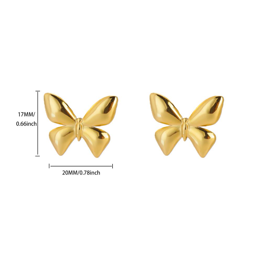 Bow Flower Stainless Steel Earring for Women Mama 18K Gold-plated Stud Earring Wedding Jewelry Accessories Valentine's Day Gifts