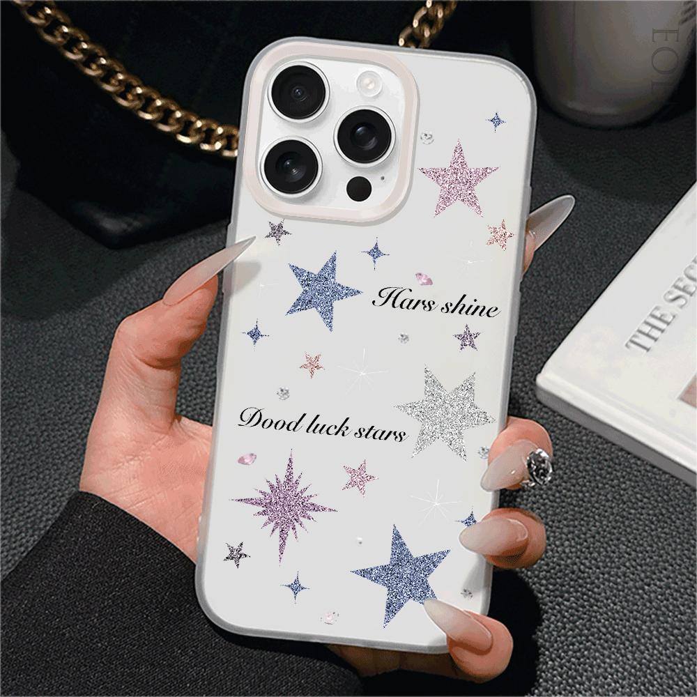 Star Silicone Case for iPhone 16/15/14/13/12/11 Pro Max/Mini - Ultra-Thin Slim Anti-Scratch & Drop Protective Cover, Trendy Gift
