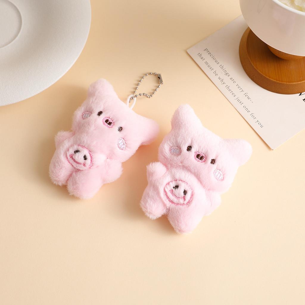Cute cartoon animal series plush toy brooch doll piglet pin bag decoration student gift