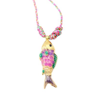 Stainless Steel Ocean Fish Pendant Necklace Colorful Marine Design Optional Neck Jewelry Gift for Kids and Adults