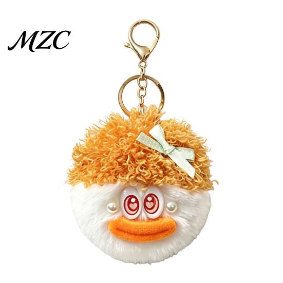 Men Women Decorative Pendant Cartoon Curly Hair Head Keychain, Plush Keychain with Metal Clasp, Clasp Backpacks Handbags Keys for Key Ring Accessories