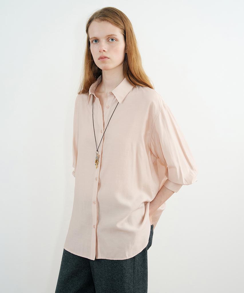 SINOON Sheer Loose Shirt (Light Pink)