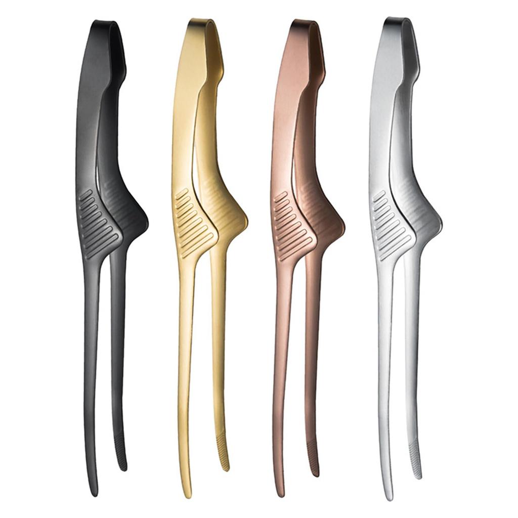 LLiKZio Edelstahlzangen für Yakiniku, Camping, BBQs, Gewürze, Kochen, Braten und Pasta (2er Set) 24cm, Schlank, Grifffreundlich, Rutschfeste Spitzen,