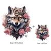 1/2pcs, Handsome Wolf Flowers Heat Transfer Sticker, Mechanical Style Animals DIY Heat Transfer Printing Film, For Throw Pillow Pajamas Socks