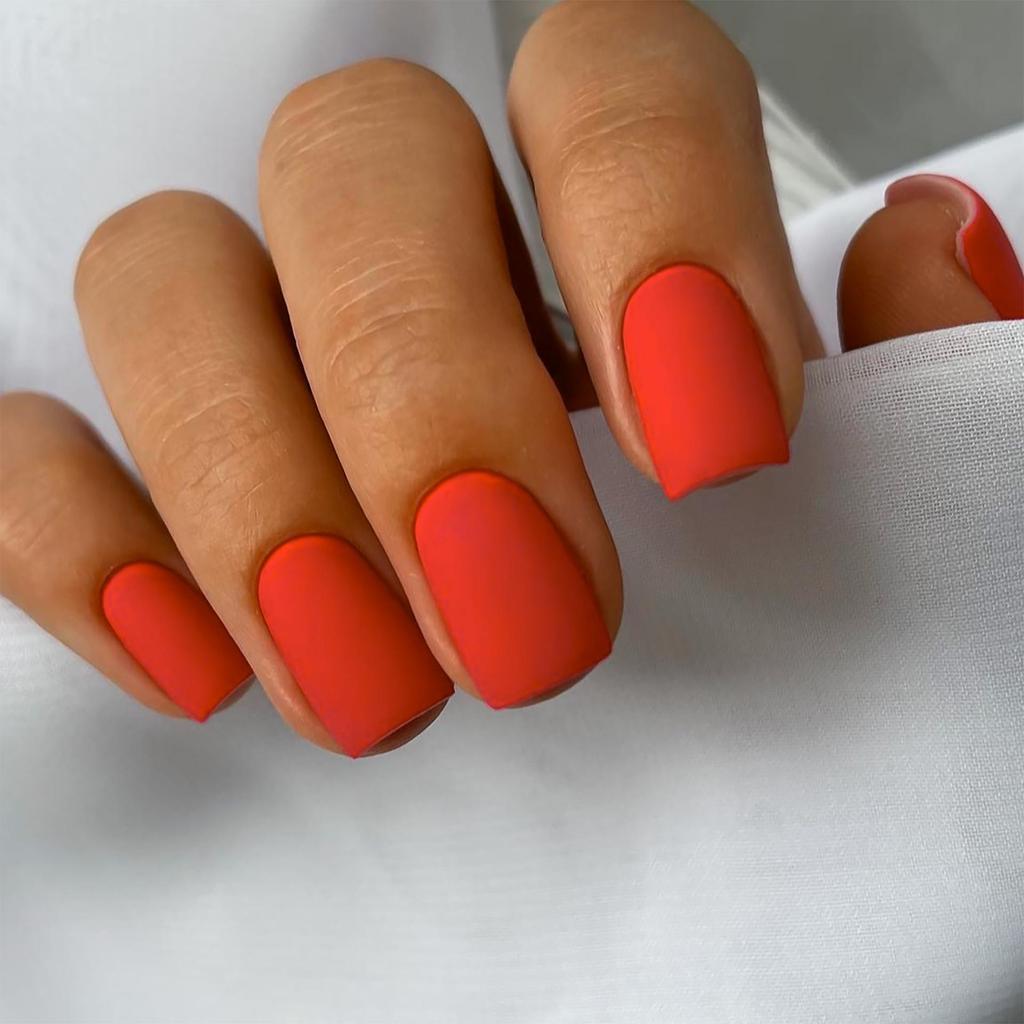 Frosted Removable Wearable Square Manicure Nail Tips Stickers in Solid Colors