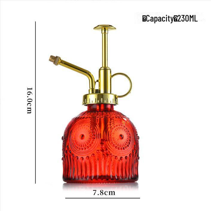 Retro Sunflower Glass Watering Can & Sprayer for Garden
